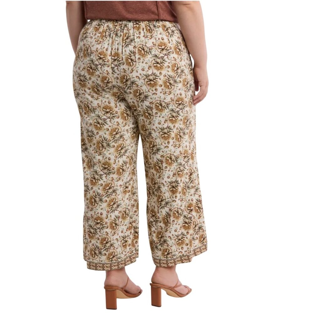 Max Studio Pull-On Floral Print Wide-Leg Cropped Pants 2X - Picture 12 of 12